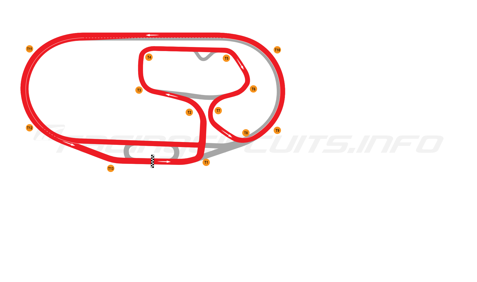 Map of Charlotte Motor Speedway, Road Course 1988-93